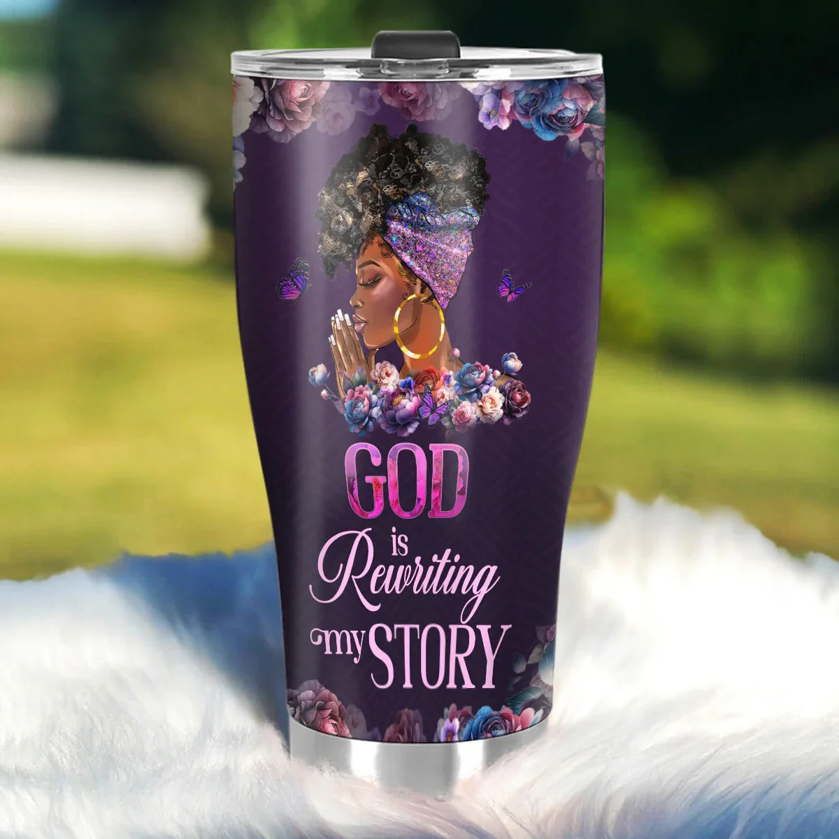 God Is Rewriting My Story - Personalized Stainless Steel Tumbler - Empowering Religious Gift For Her HD95 - Image 4