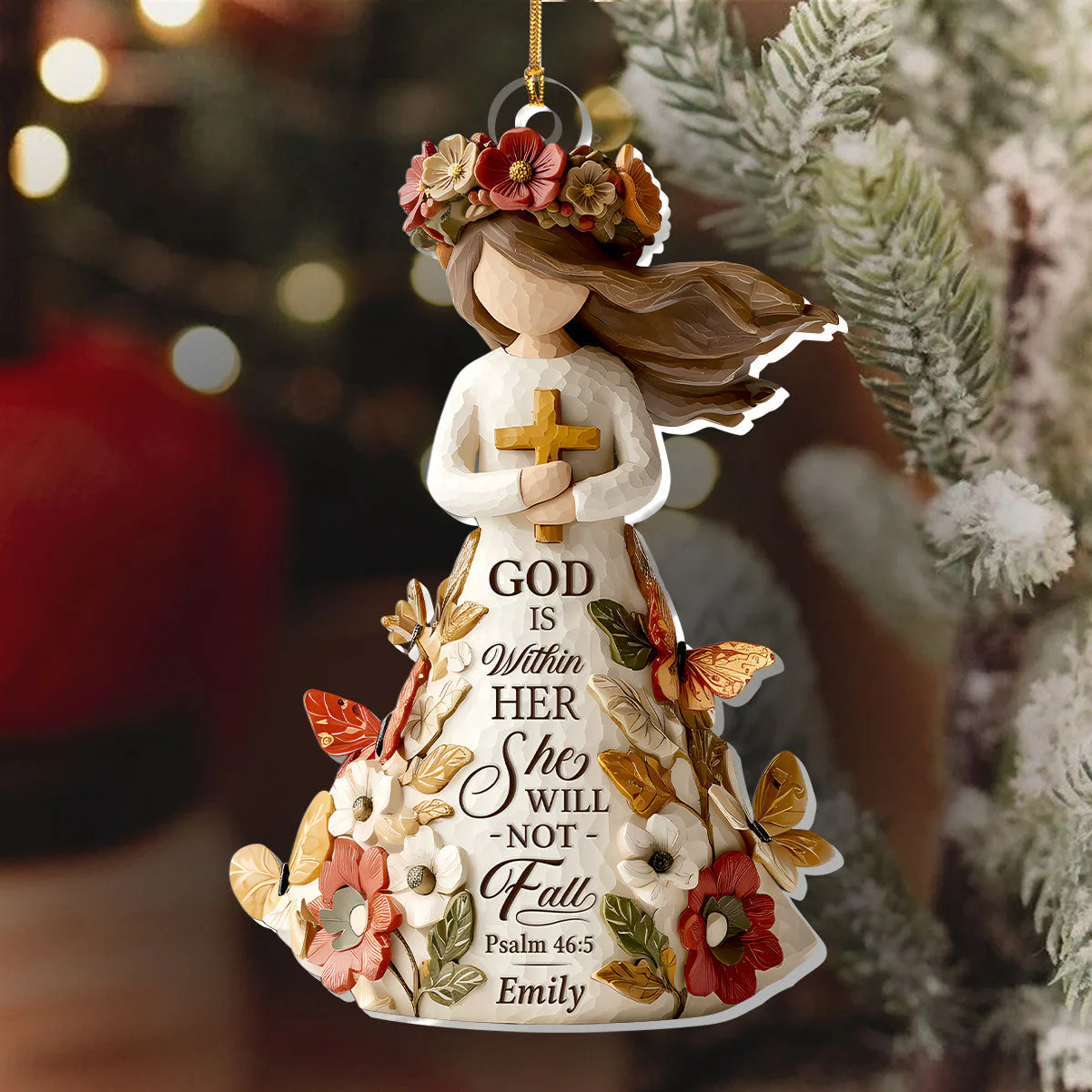 God Is Within Her She Will Not Fall - Personalized 1-Layer Acrylic Ornament HL128 - Image 6