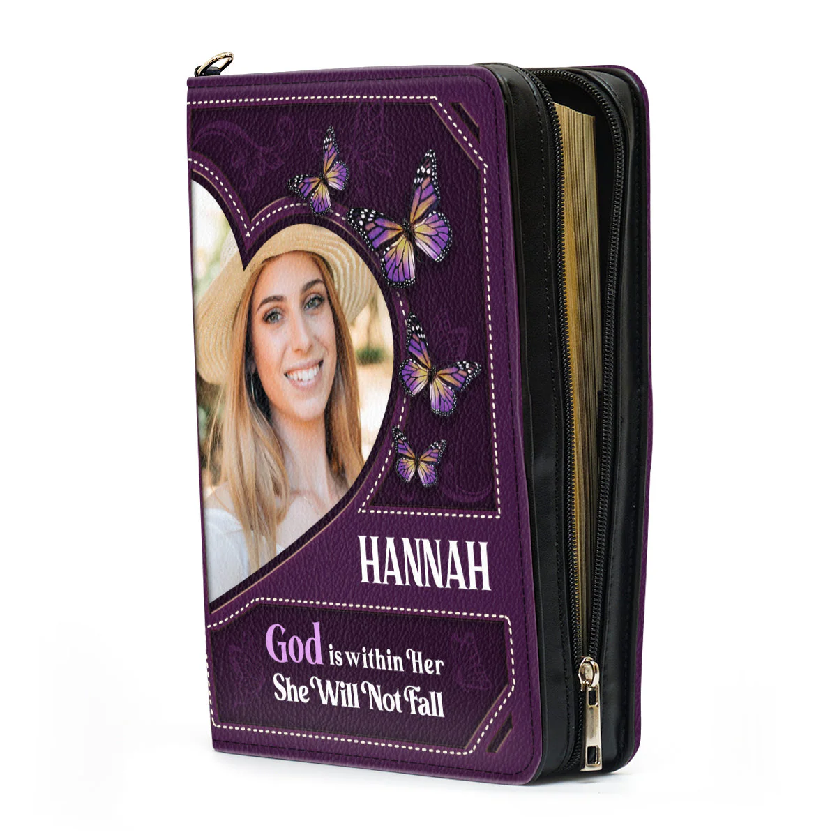 God is Within Her She Will Not Fall - Personalized Bible Cover TD118 - Image 3