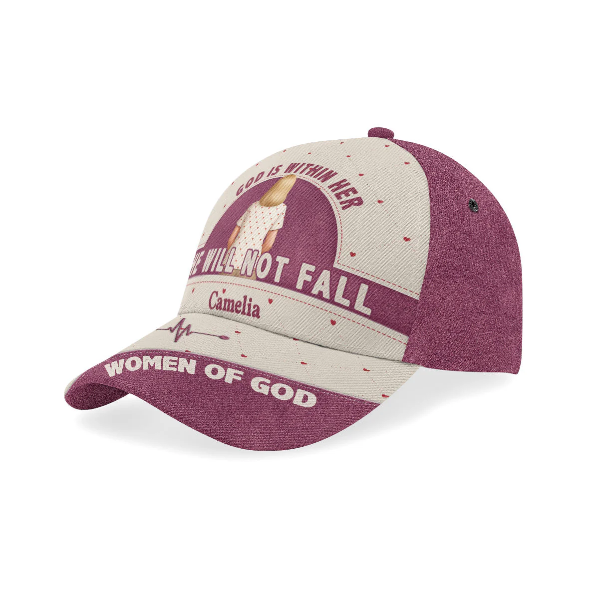 God Is Within Her She Will Not Fall - Personalized Classic Cap - Christian Gift For Mom, Grandma BA01 - Image 2