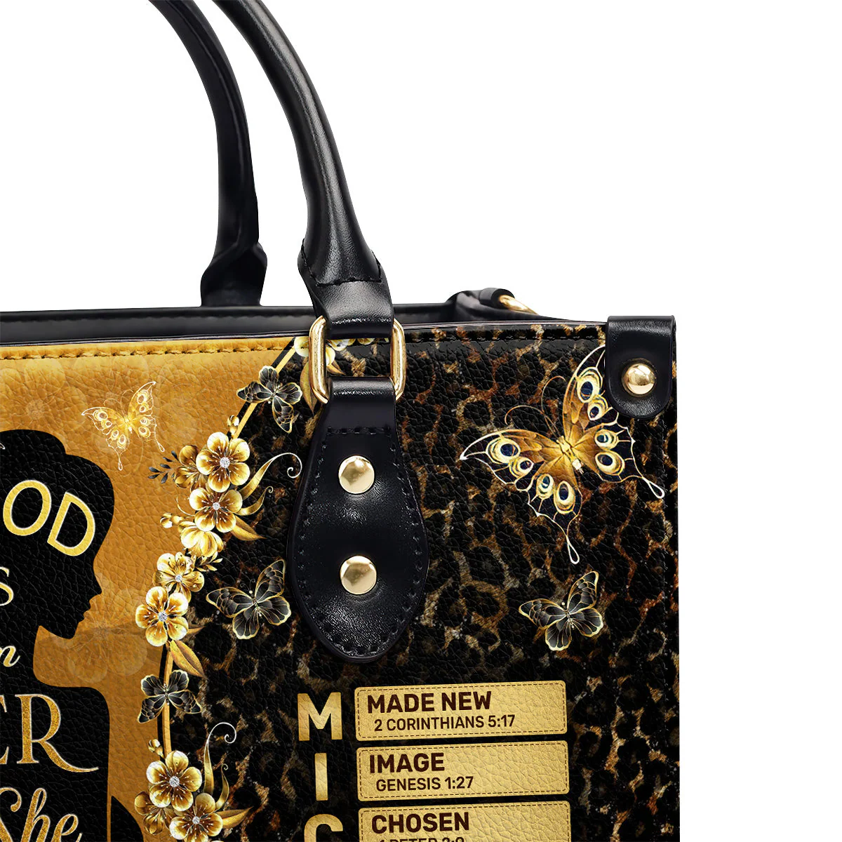 God Is Within Her She Will Not Fall - Personalized Leather Bag TD118 - Image 4