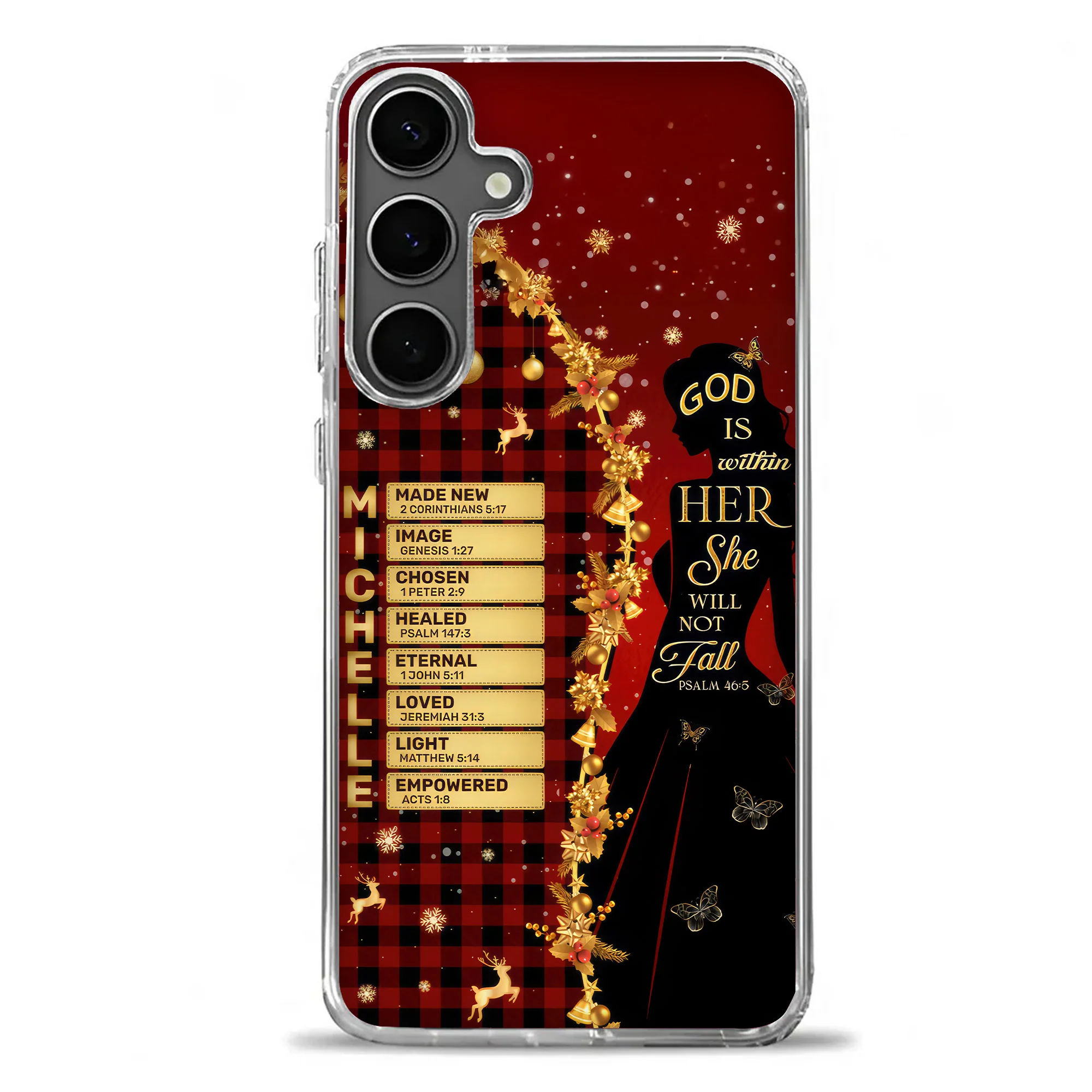 God Is Within Her She Will Not Fall - Personalized Phone Case - Gift For Christmas TD118 - Image 2