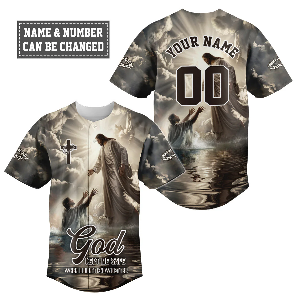 God Kept Me Safe When I Didn’t Know Better Baseball Jersey Bundle - Image 2