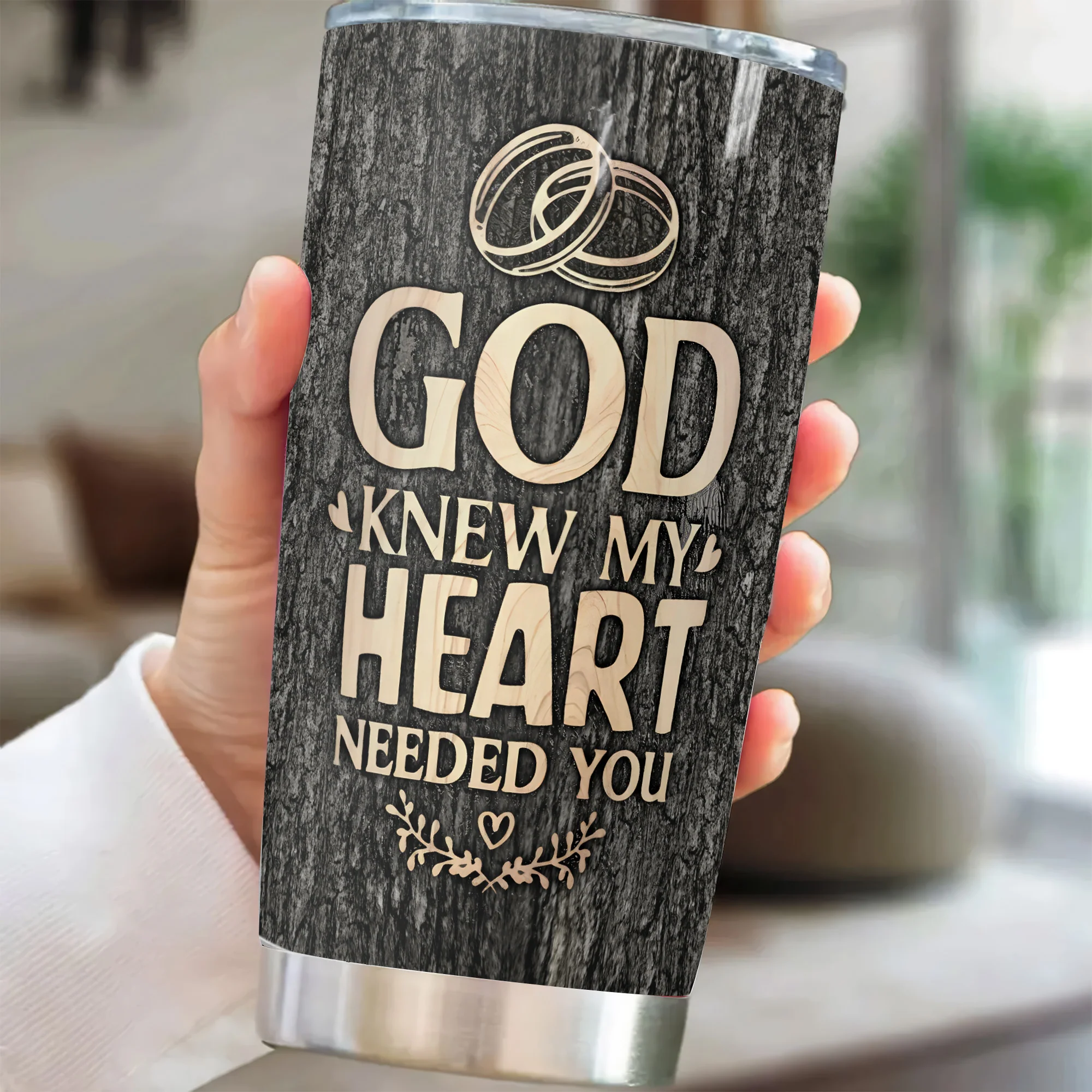 God Knew My Heart Needed You | Personalized Stainless Steel Tumbler - Image 2