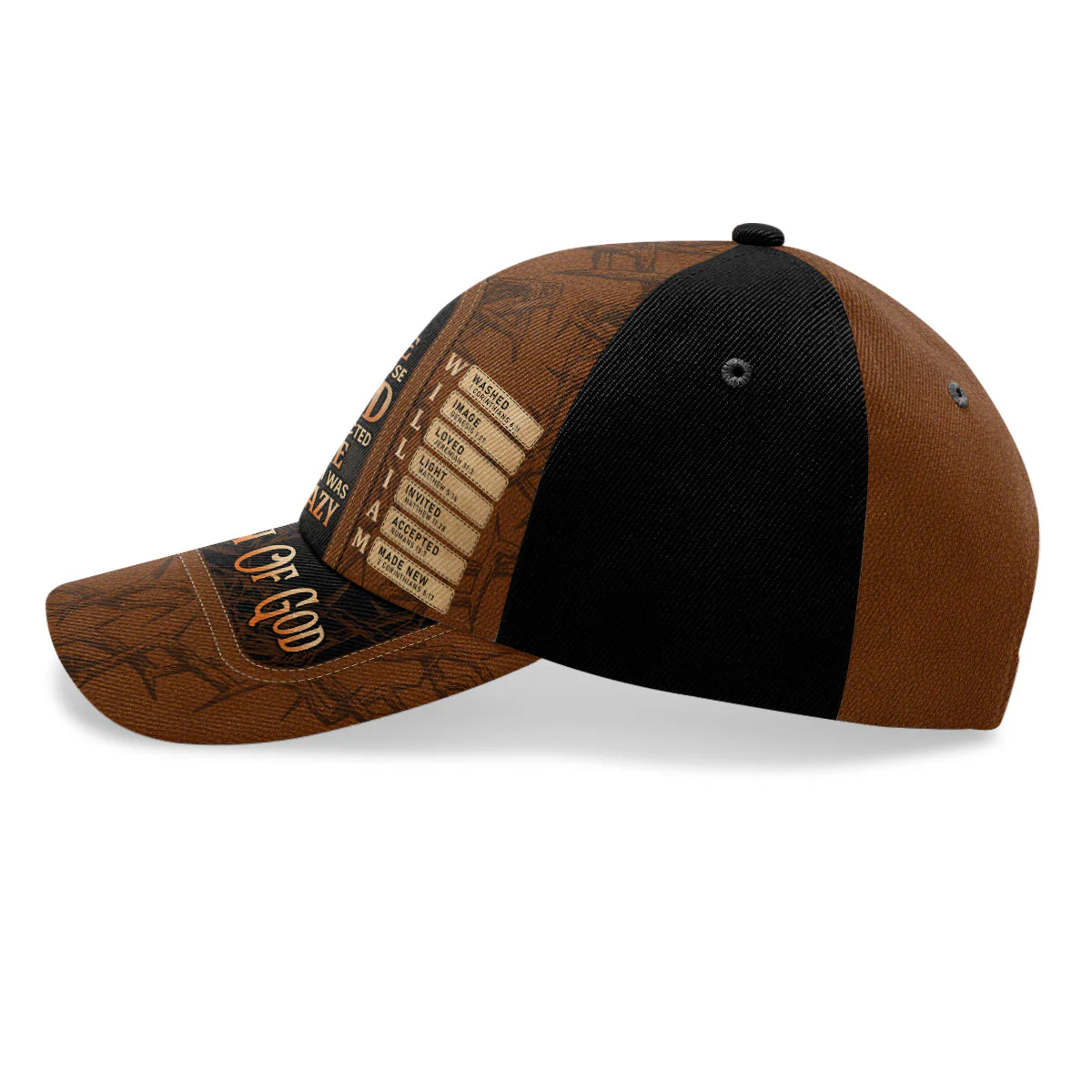God Protected Me | Personalized Classic Cap - Image 3