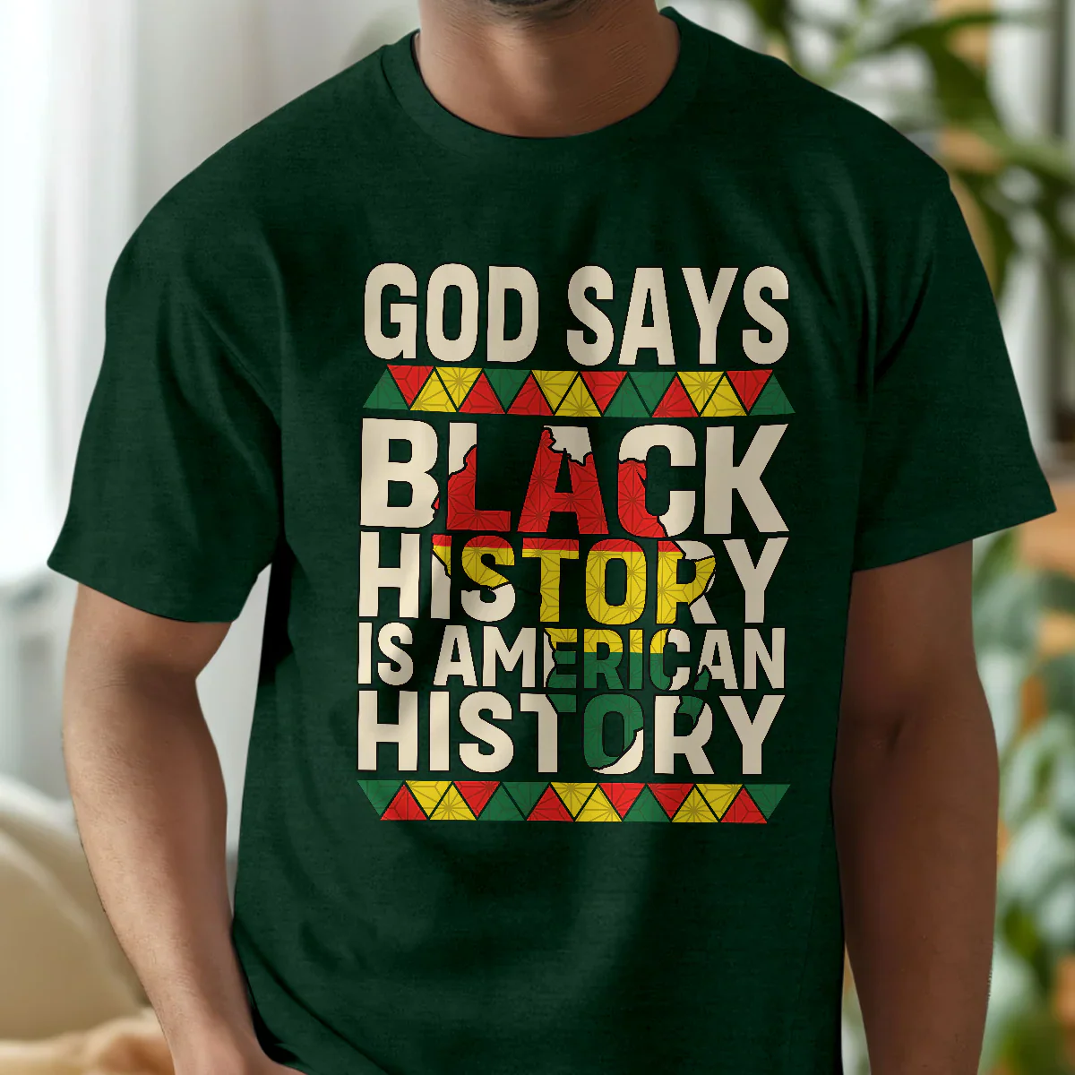God Says Black History Is American History Shirt - 2D Unisex Tee Shirt | HD95 - Image 2