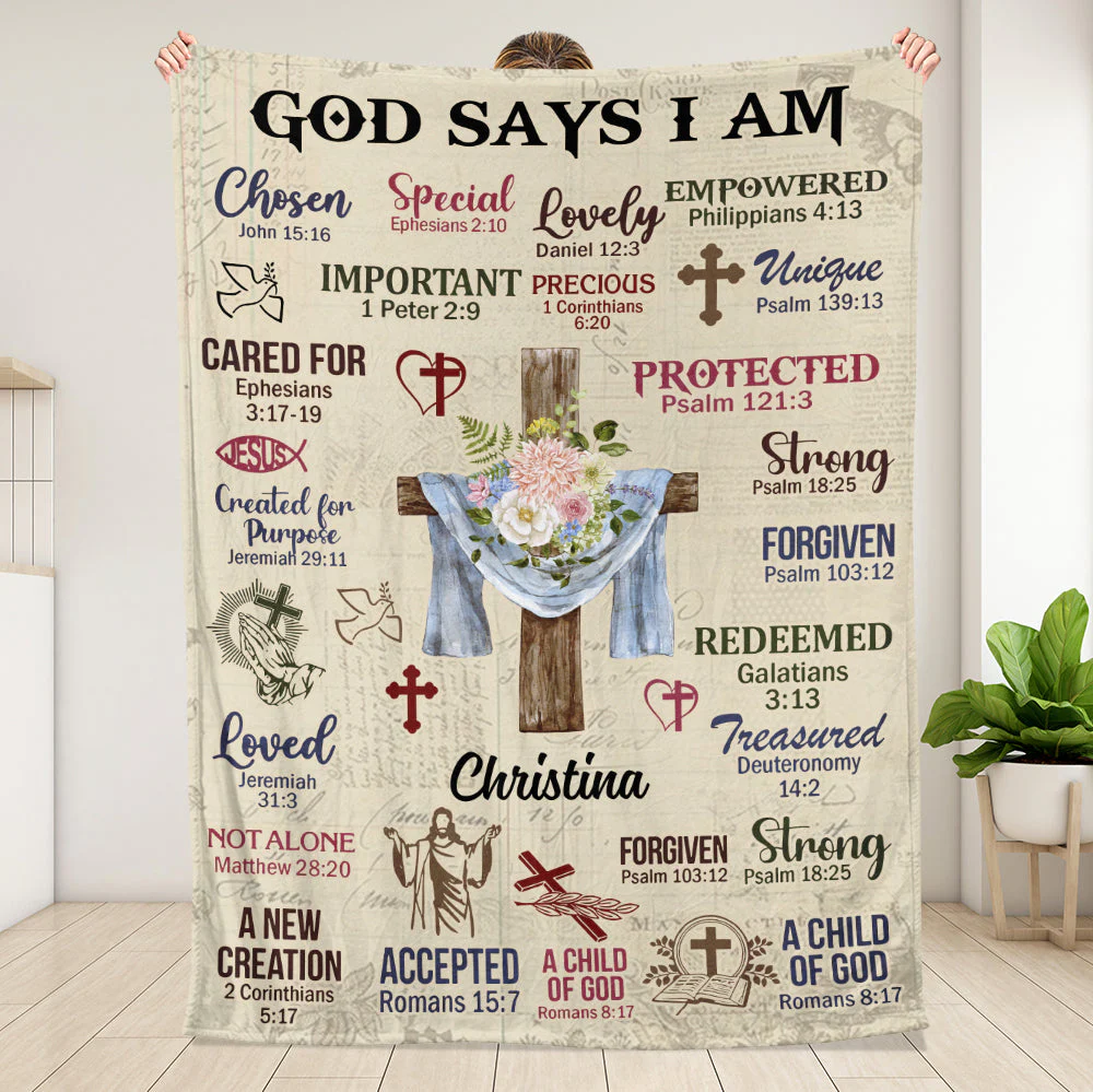 God Says I Am A Child Of God - Personalized Blanket HL128