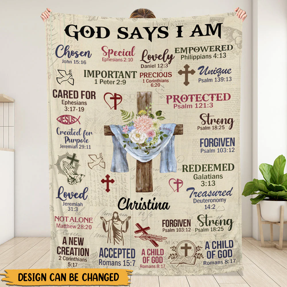 God Says I Am A Child Of God - Personalized Blanket HL128 - Image 2
