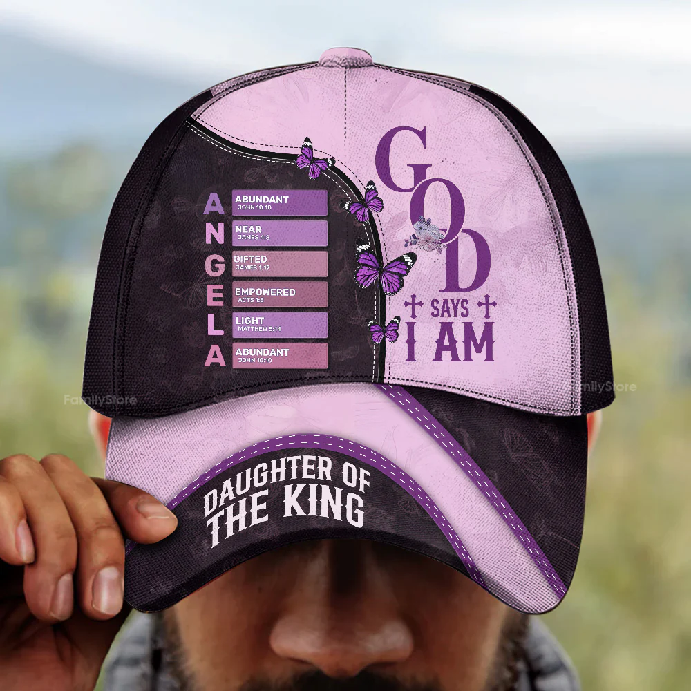 God Says I Am A Daughter Of The King - Personalized Classic Cap - Image 2