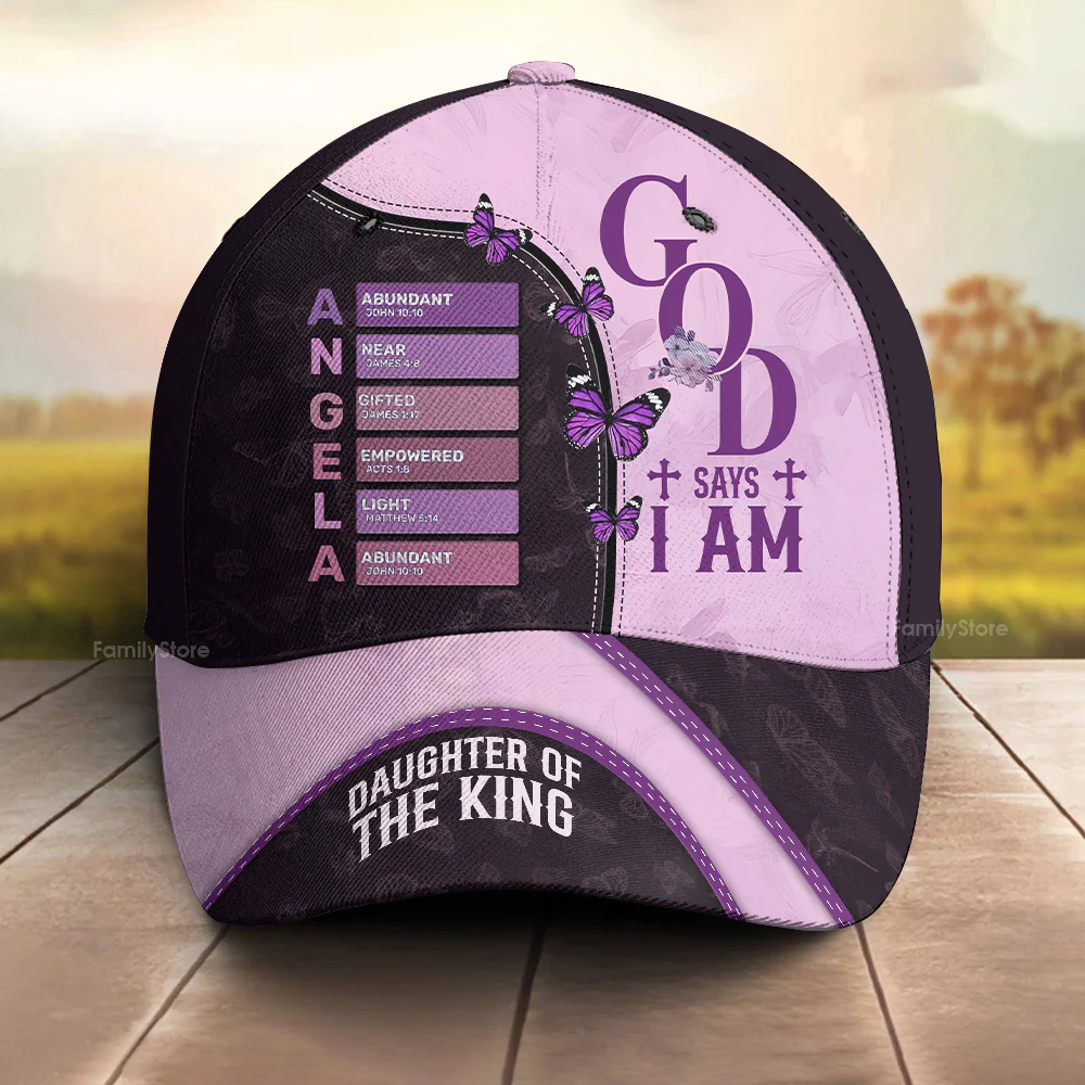 God Says I Am A Daughter Of The King - Personalized Classic Cap - Image 4