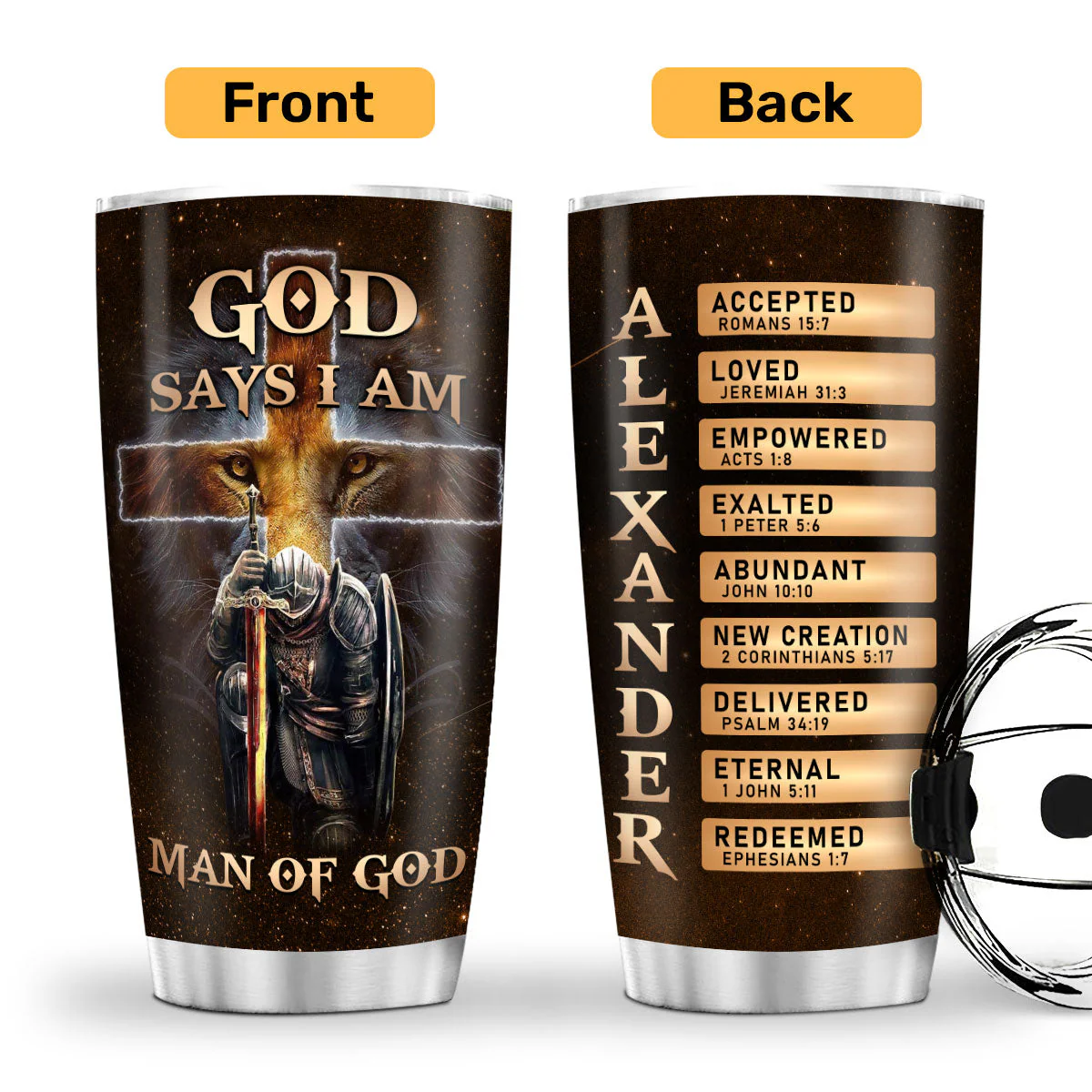 God Says I Am Accepted - Personalized Stainless Steel Tumbler TD118 - Image 2