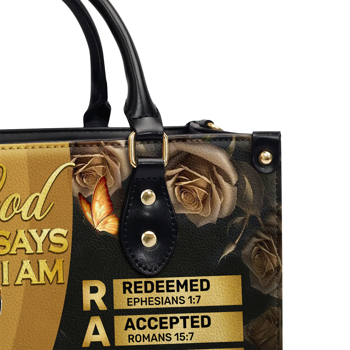 God Says I Am Afrocentric Black Queen - Personalized Leather Handbag - Inspirational Gift For Her | HD95 - Image 6