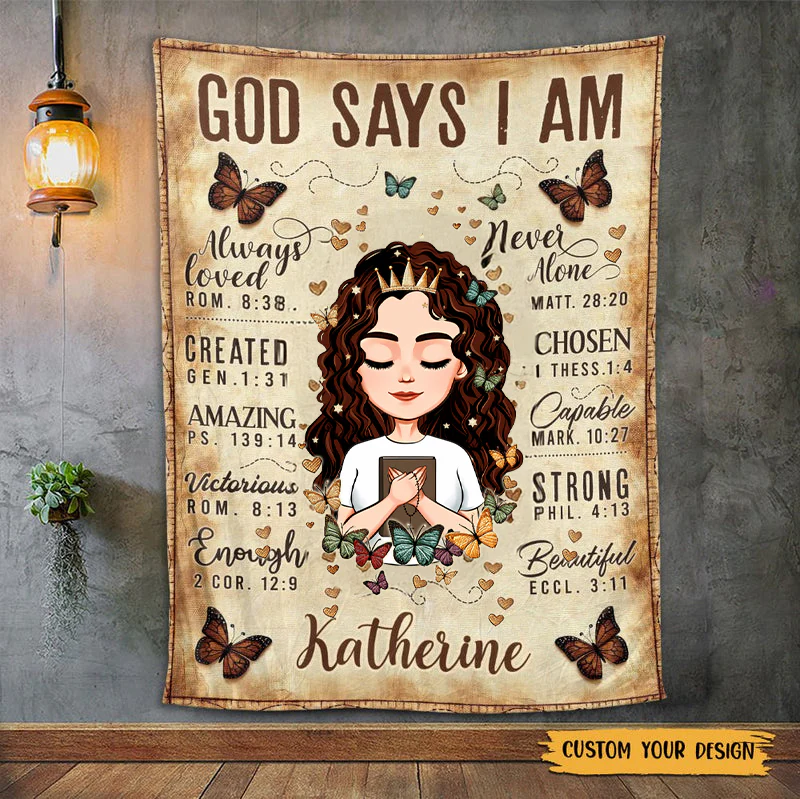 God Says I Am Always Loved - Personalized Blanket - Best Gift For Mother, Grandma | CLGOD05 TD118 - Image 3