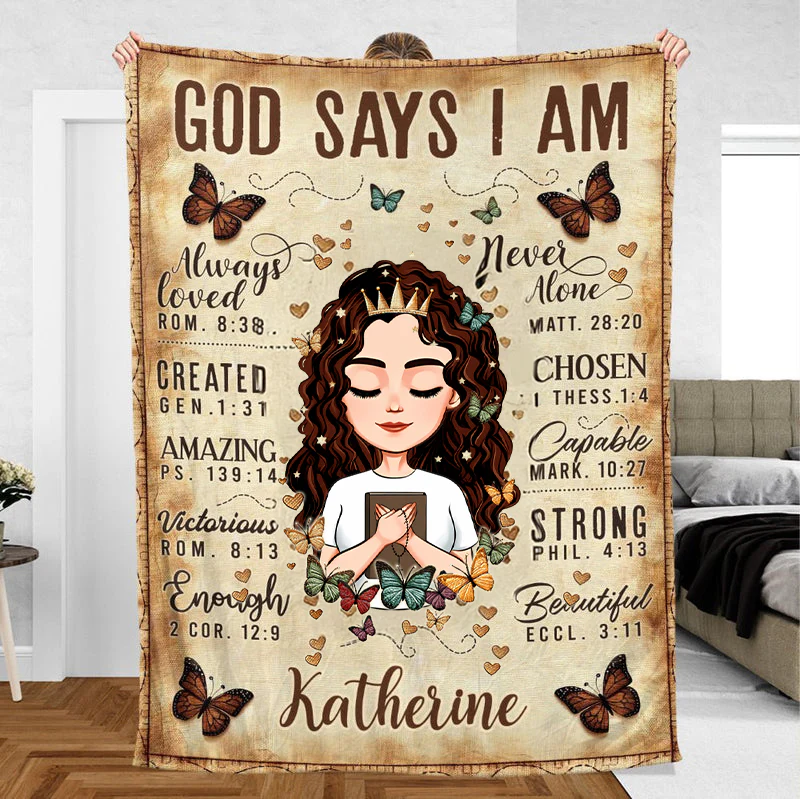 God Says I Am Always Loved - Personalized Blanket - Best Gift For Mother, Grandma | CLGOD05 TD118 - Image 4