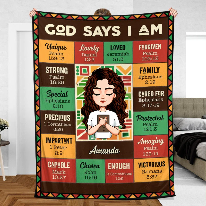 God Says I Am Black - Personalized Blanket - Best Gift For Mother, For Grandma | CLGOD05 TD118 - Image 3