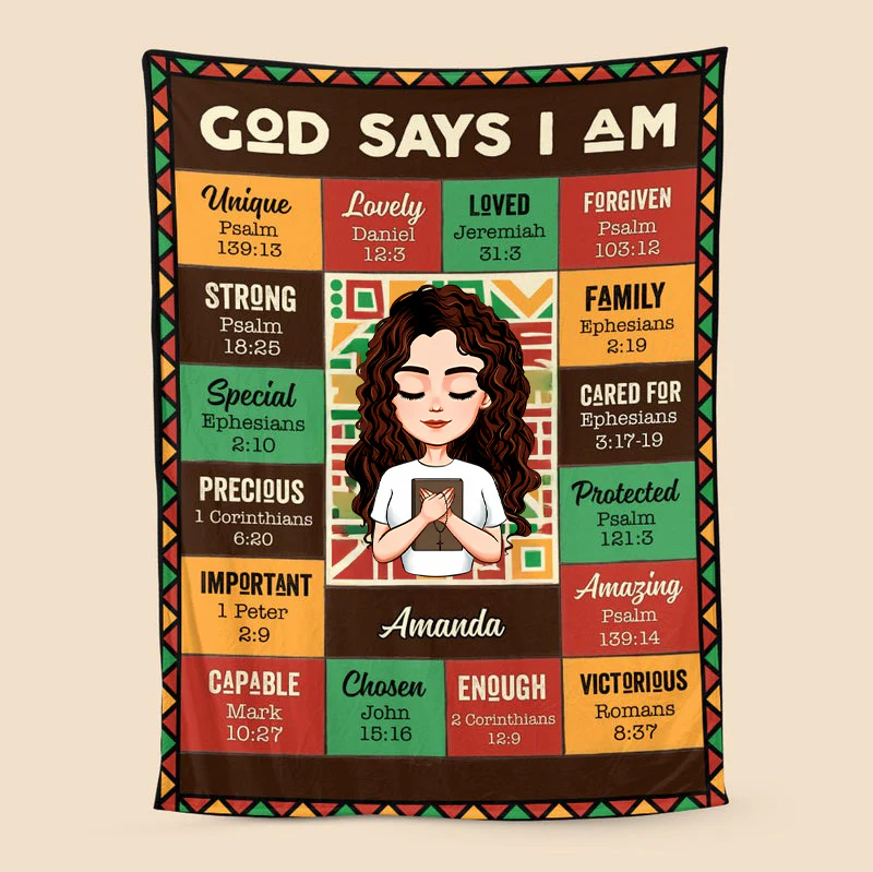 God Says I Am Black - Personalized Blanket - Best Gift For Mother, For Grandma | CLGOD05 TD118 - Image 4