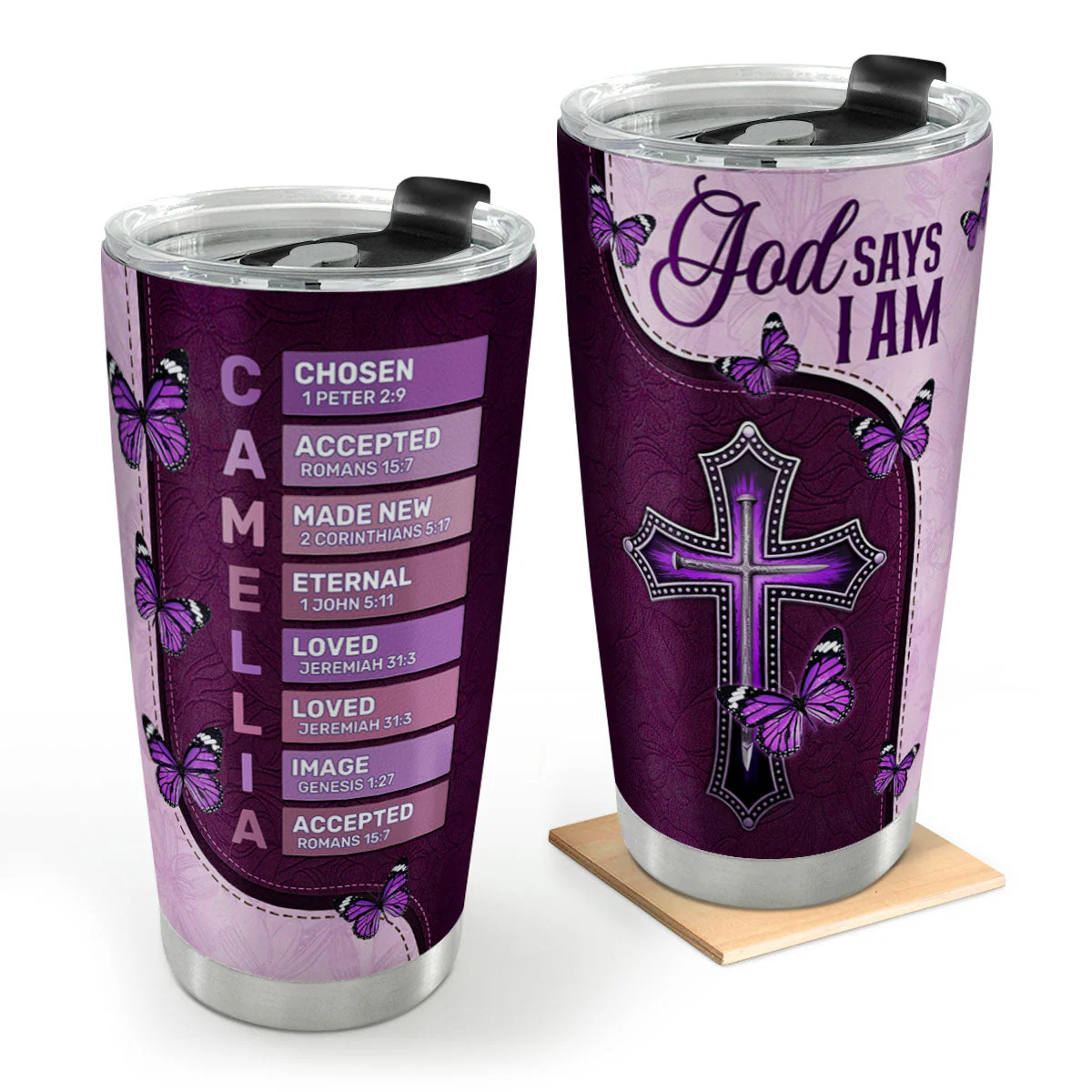 God Says I Am Chosen - Personalized Stainless Steel Tumbler