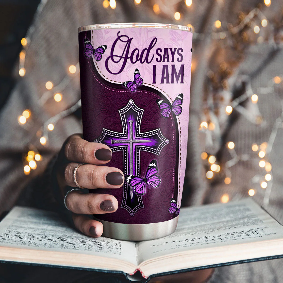 God Says I Am Chosen - Personalized Stainless Steel Tumbler - Image 3