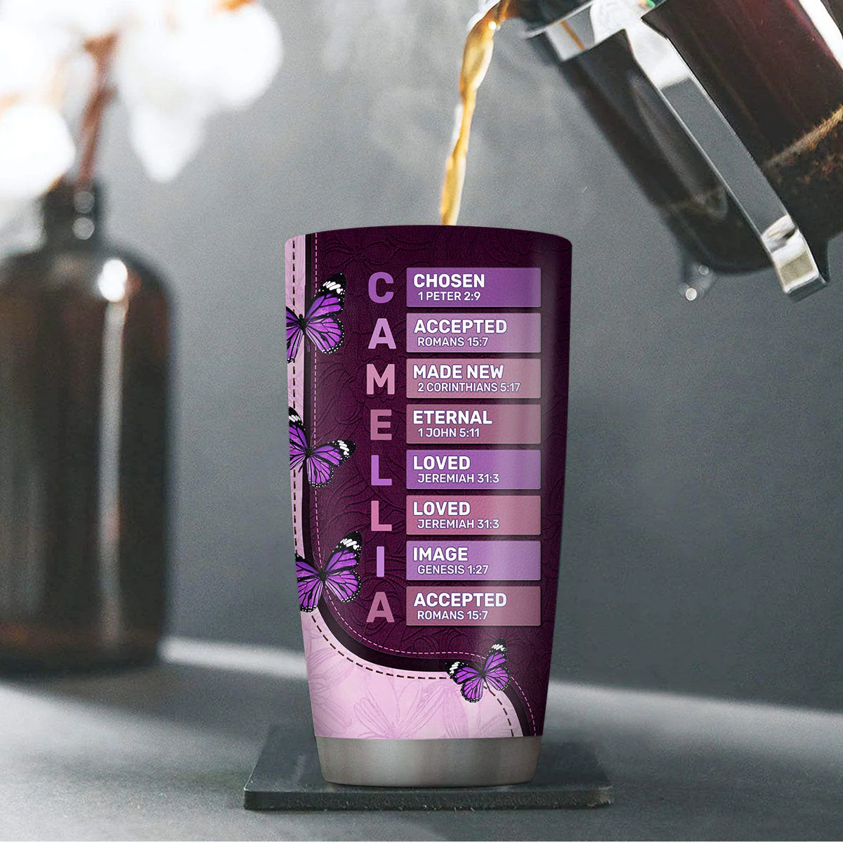 God Says I Am Chosen - Personalized Stainless Steel Tumbler - Image 4