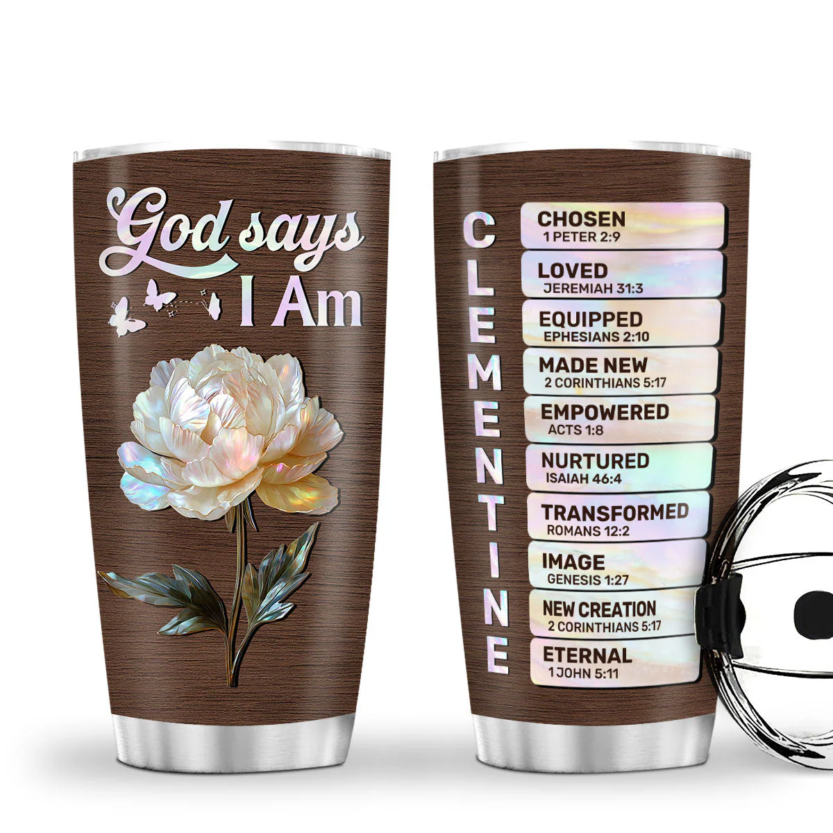 God Says I Am Chosen - Personalized Stainless Steel Tumbler TD118 - Image 2