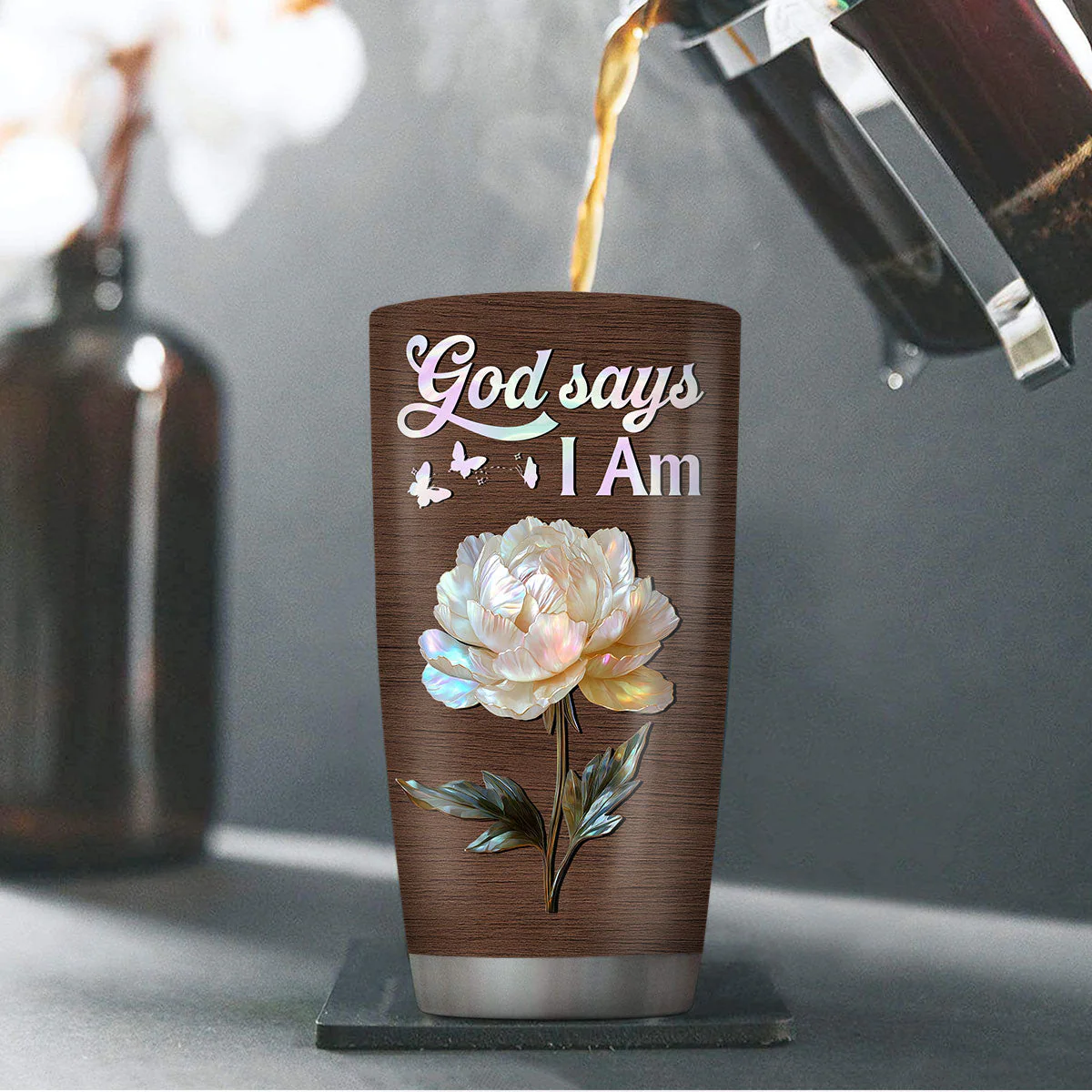 God Says I Am Chosen - Personalized Stainless Steel Tumbler TD118 - Image 4