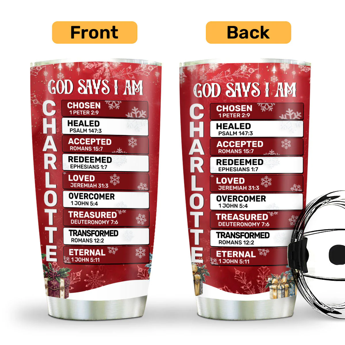 God Says I Am Chosen - Personalized Tumbler - Gift For Christmas TD118 - Image 2