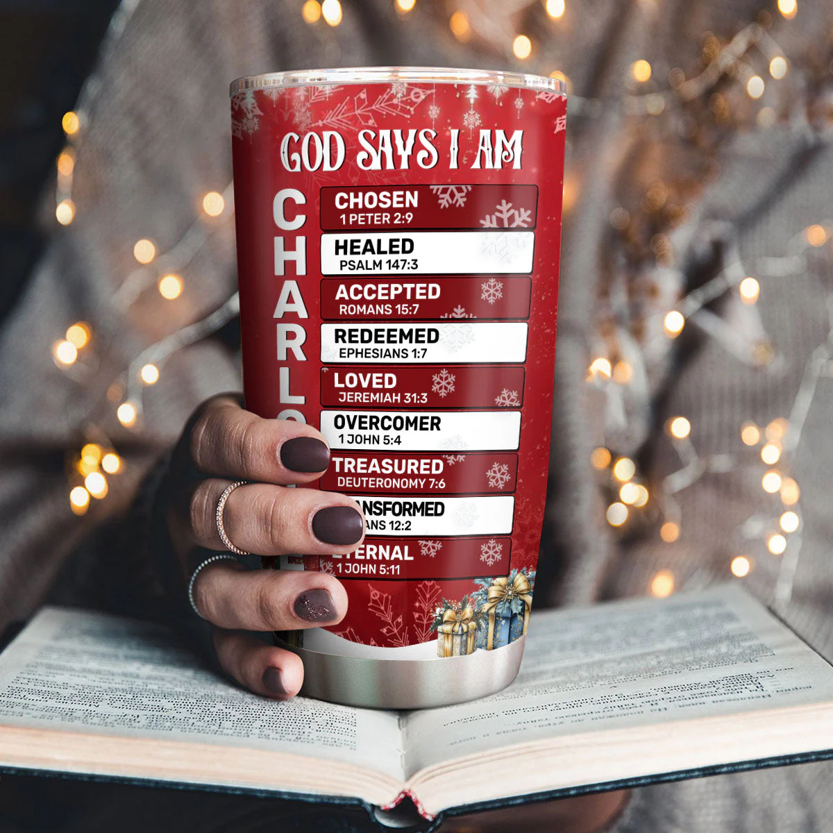 God Says I Am Chosen - Personalized Tumbler - Gift For Christmas TD118 - Image 3