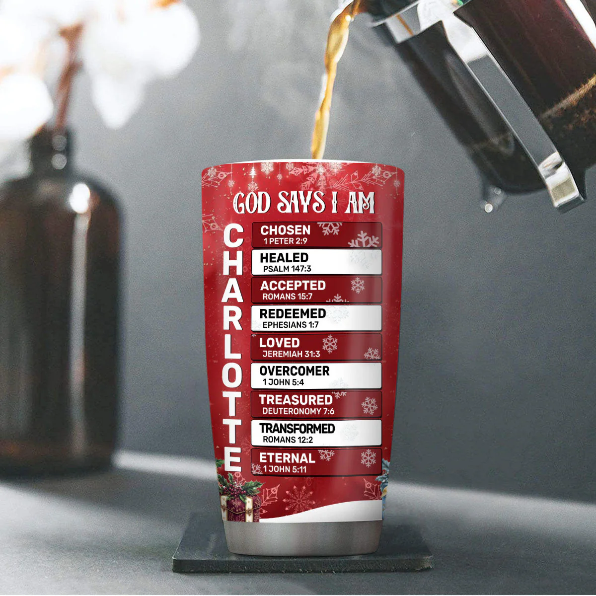 God Says I Am Chosen - Personalized Tumbler - Gift For Christmas TD118 - Image 4