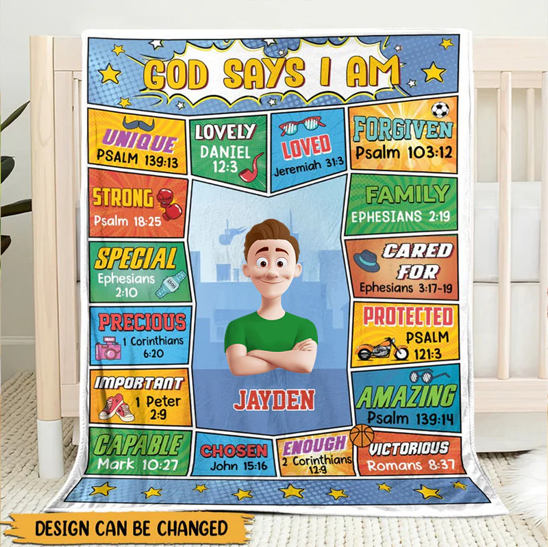 God Says I Am Comic Ver - Personalized Blanket - Meaningful Gift For Birthday | GR29.Ver3 TD118 - Image 4