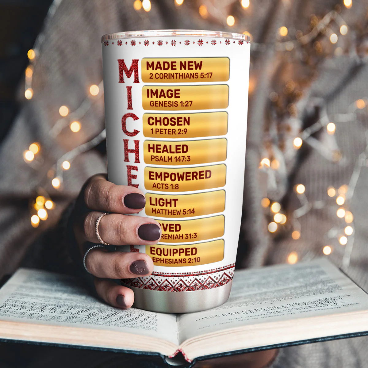 God Says I Am Crystal - Personalized Stainless Steel Tumbler HL128 - Image 3