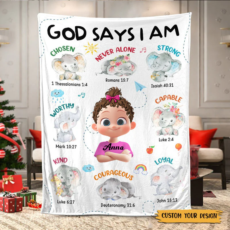 God Says I Am for Kid - Personalized Blanket - Best Gift For Birthday | GR29.Ver3 TD118 - Image 3
