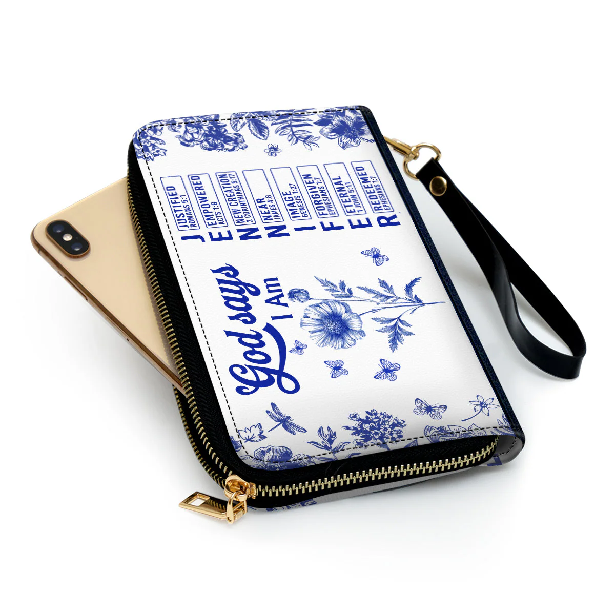God Says I Am Joyful - Personalized Leather Long Wallet TD118 - Image 3