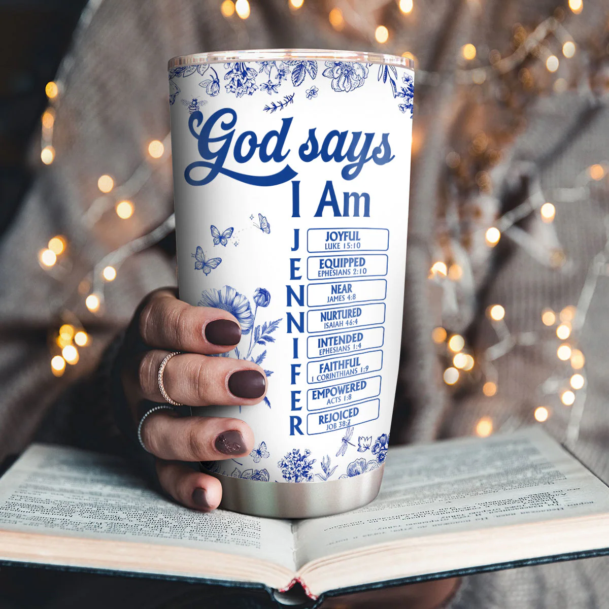 God Says I Am Joyful - Personalized Stainless Steel Tumbler TD118 - Image 3