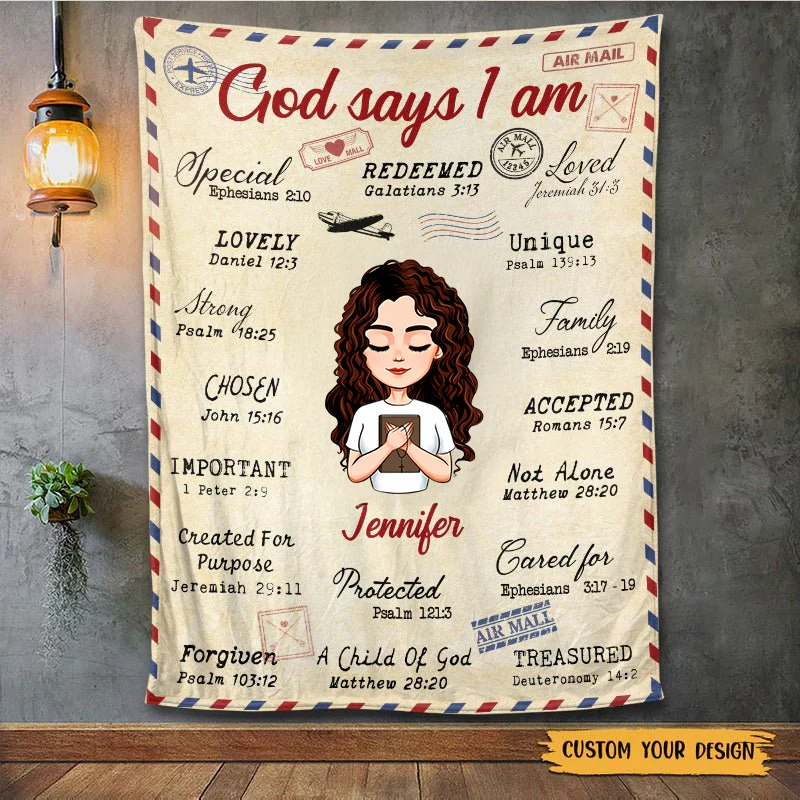 God Says I Am Letter - Personalized Blanket - Meaningful Gift For Birthday CLGOD05 TD118 - Image 2