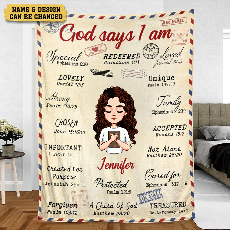 God Says I Am Letter - Personalized Blanket - Meaningful Gift For Birthday CLGOD05 TD118 - Image 3