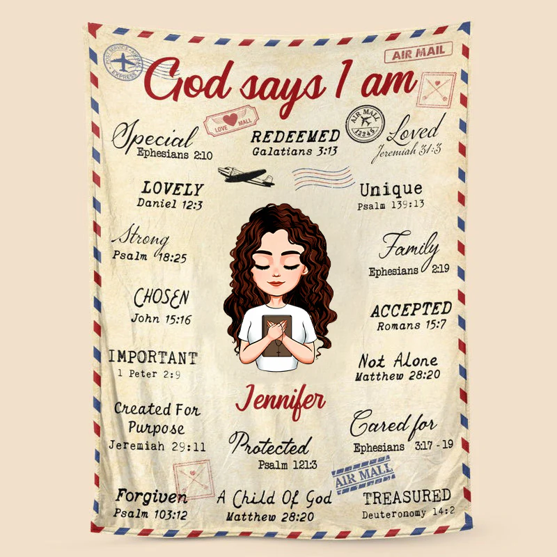 God Says I Am Letter - Personalized Blanket - Meaningful Gift For Birthday CLGOD05 TD118 - Image 4