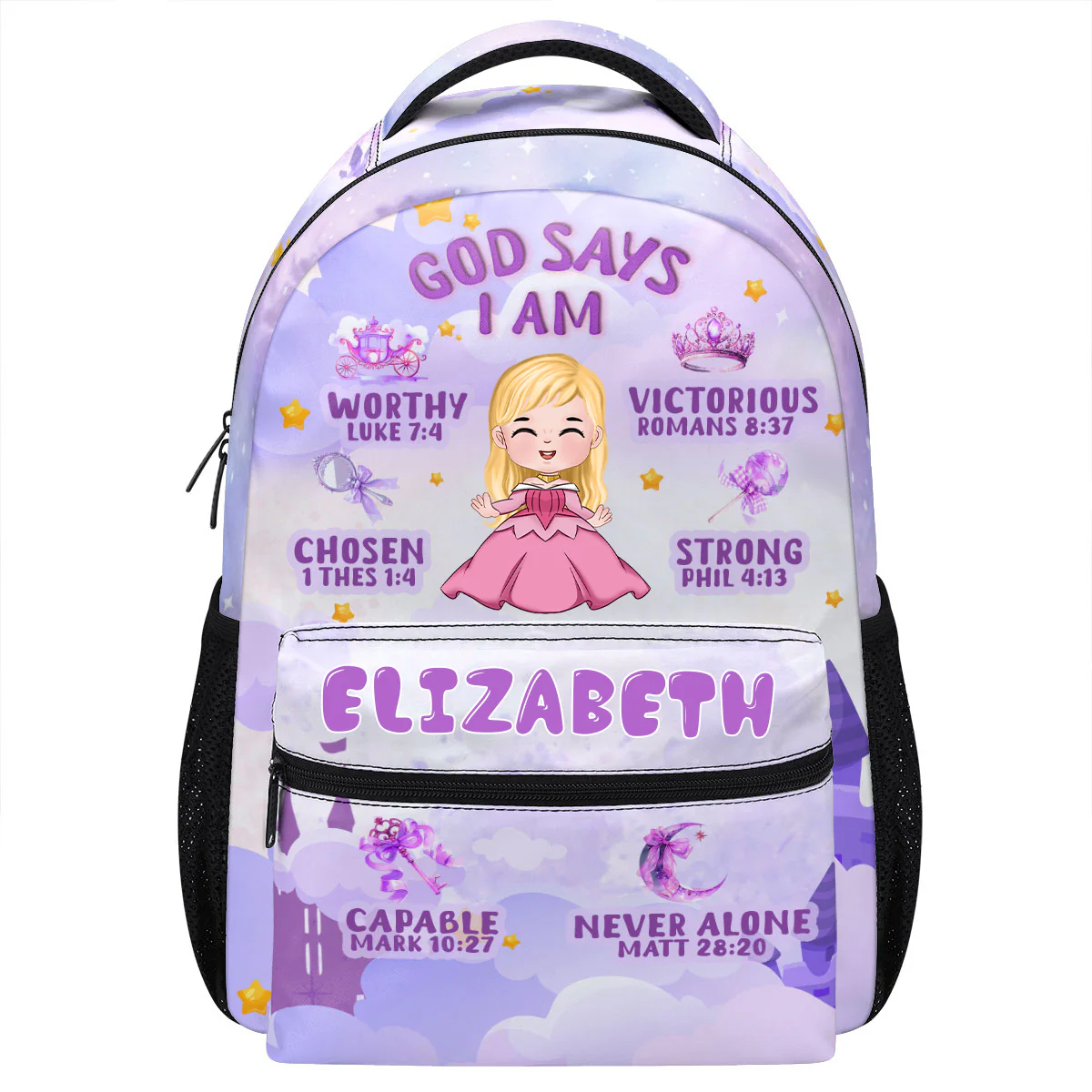God Says I Am Little Princess - Personalized Backpack - Gift For Kids | CL23 TD118
