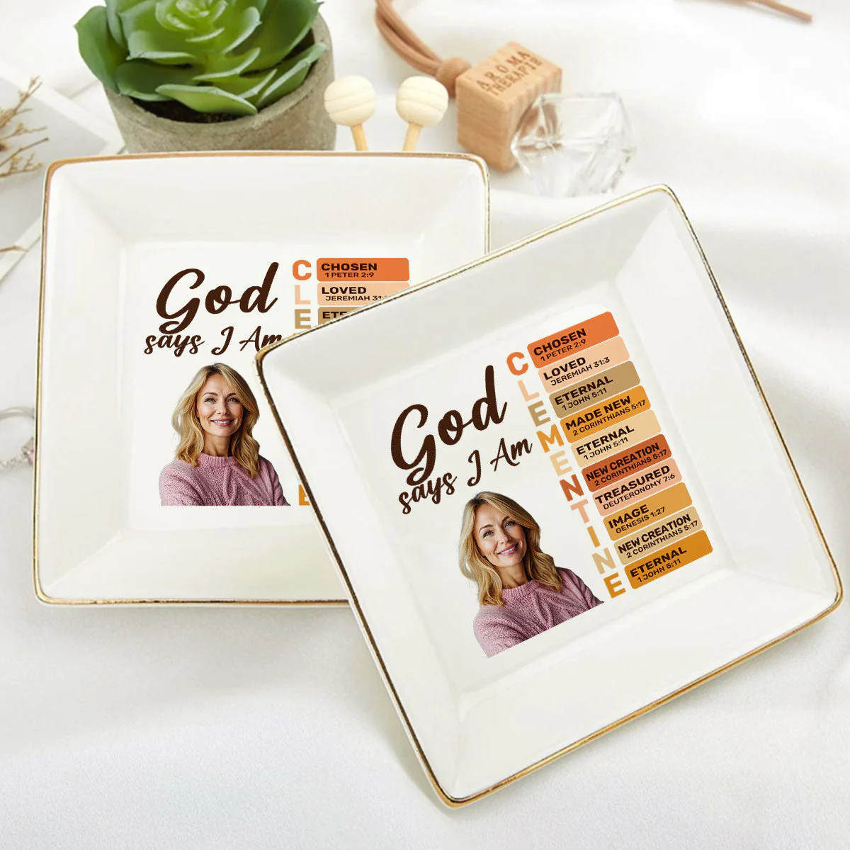 God Says I Am Loved - Personalized Jewelry Dish - Gift For Grandma, Mom, Girlfriend, Wife, Bestie, Sister - NH96 - Image 6