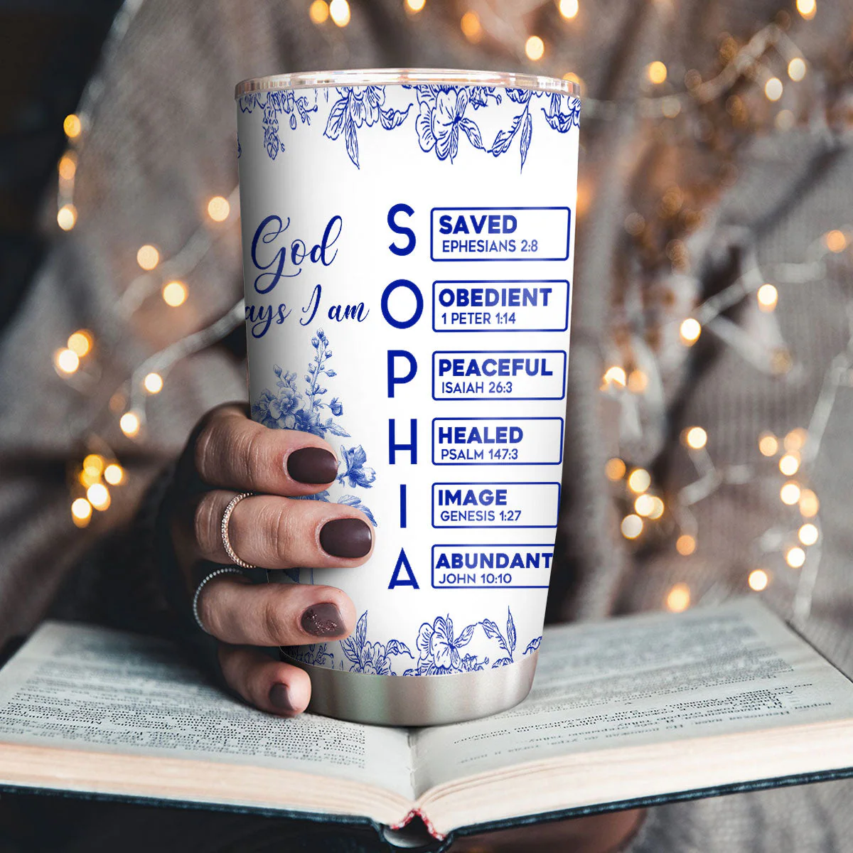 God Says I Am Loved - Personalized Stainless Steel Tumbler TD118 - Image 3