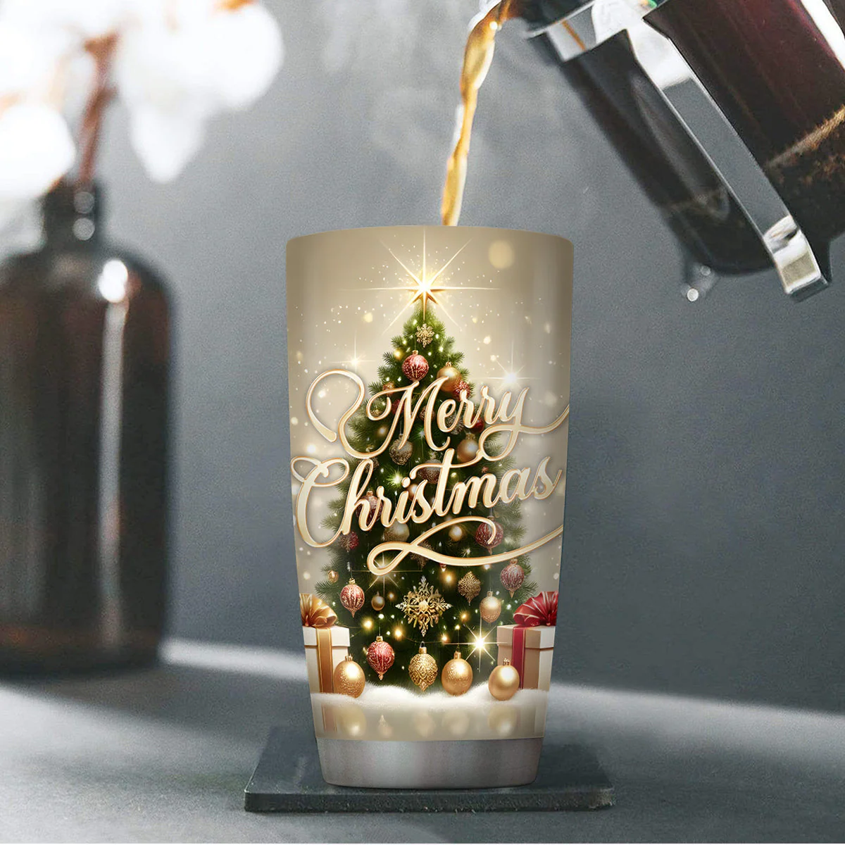 God Says I Am Merry Chritsmas - Personalized Stainless Steel Tumbler TD118 - Image 4