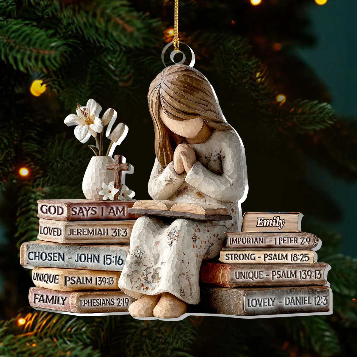 God Says I Am - Personalized 1-Layer Acrylic Ornament HL128