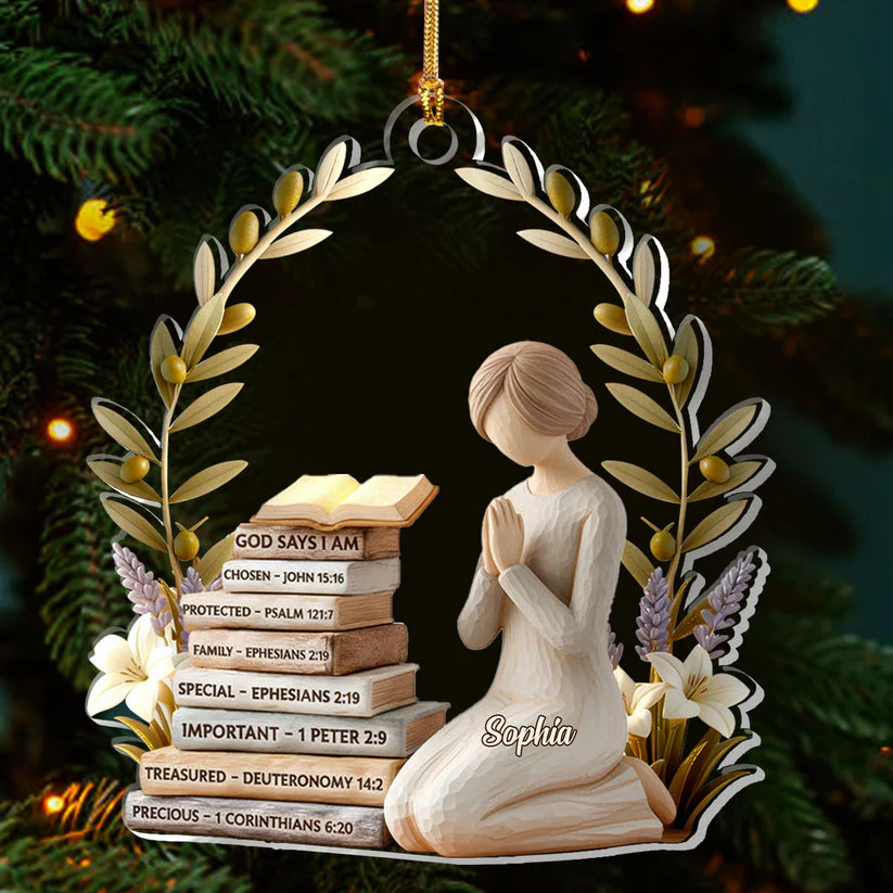 God Says I Am - Personalized 1-Layer Acrylic Ornament HL128