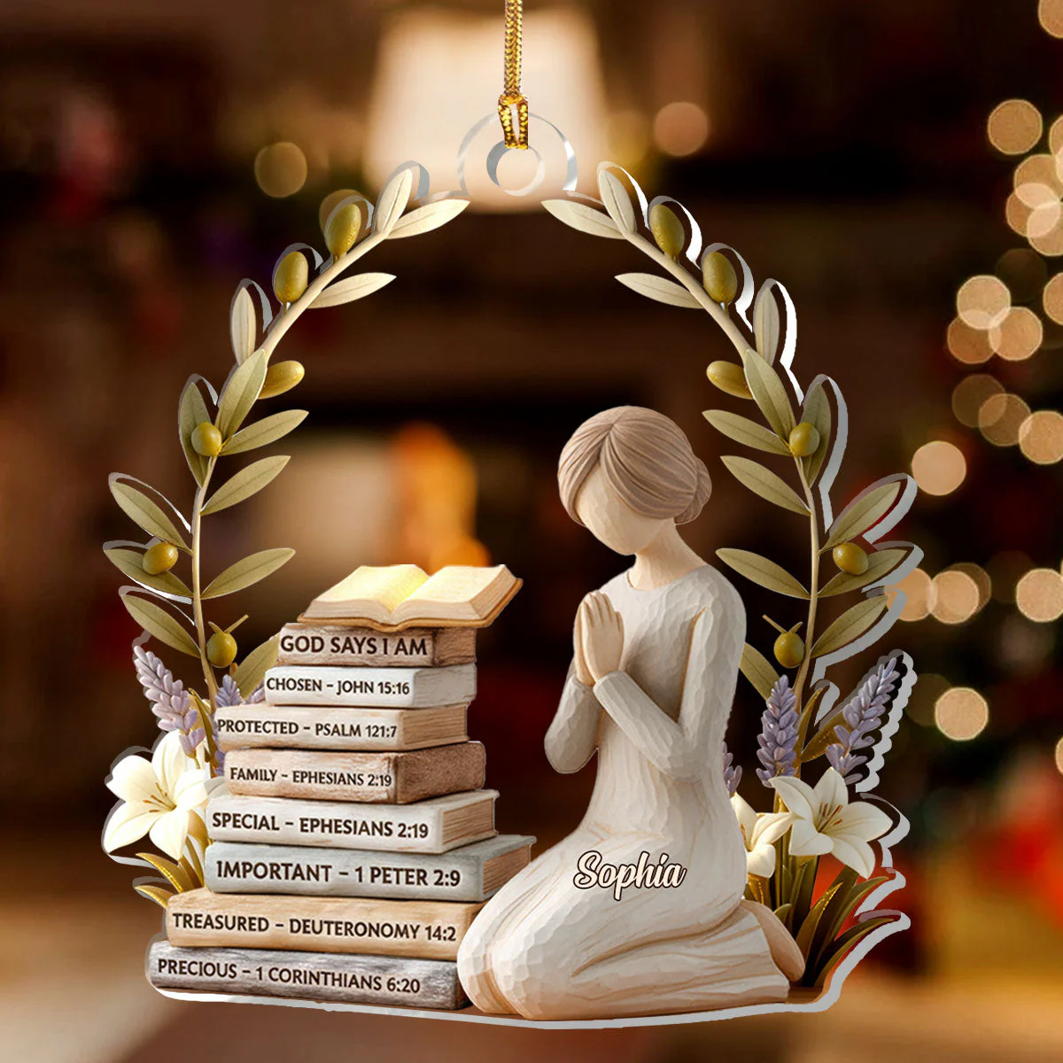 God Says I Am - Personalized 1-Layer Acrylic Ornament HL128 - Image 2