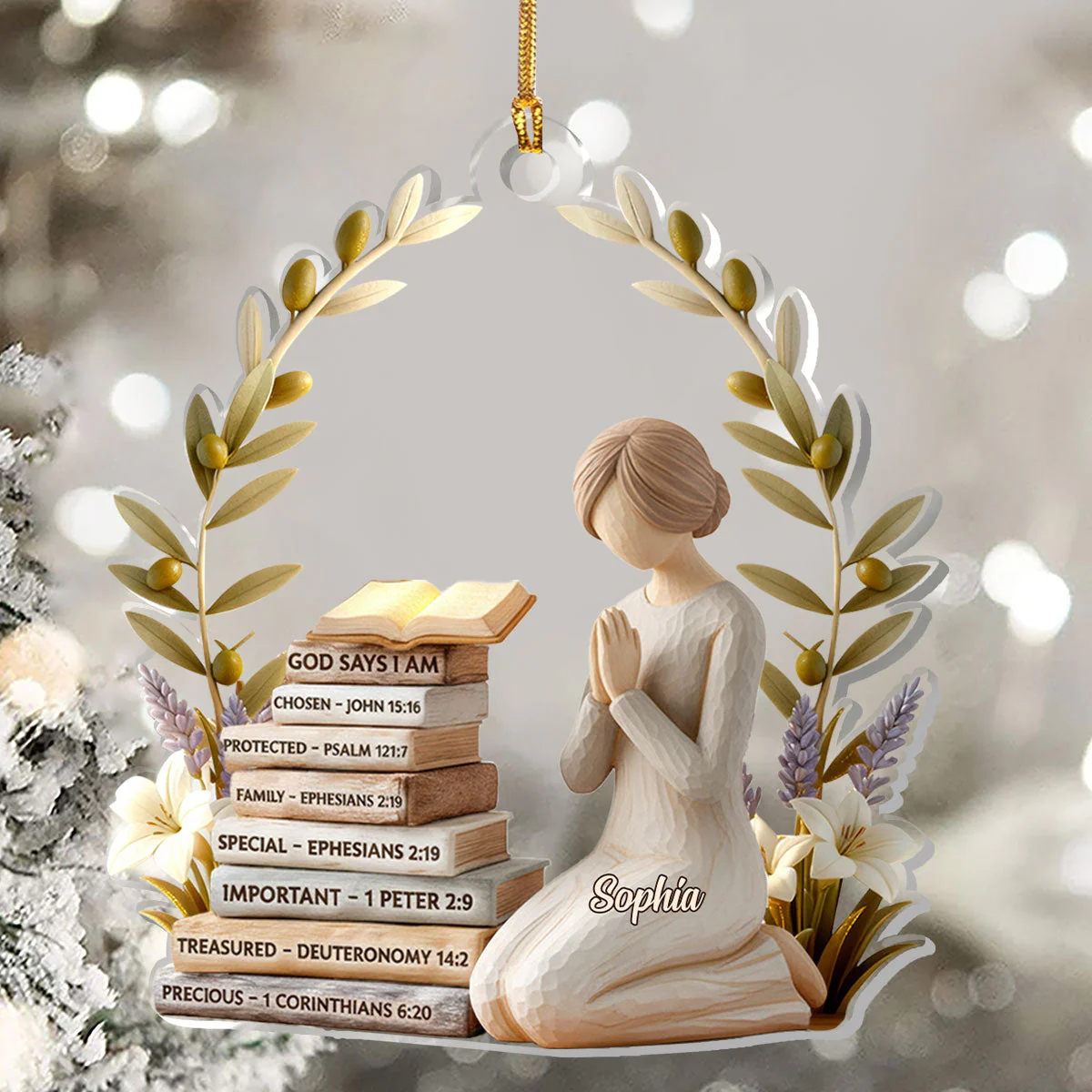 God Says I Am - Personalized 1-Layer Acrylic Ornament HL128 - Image 5