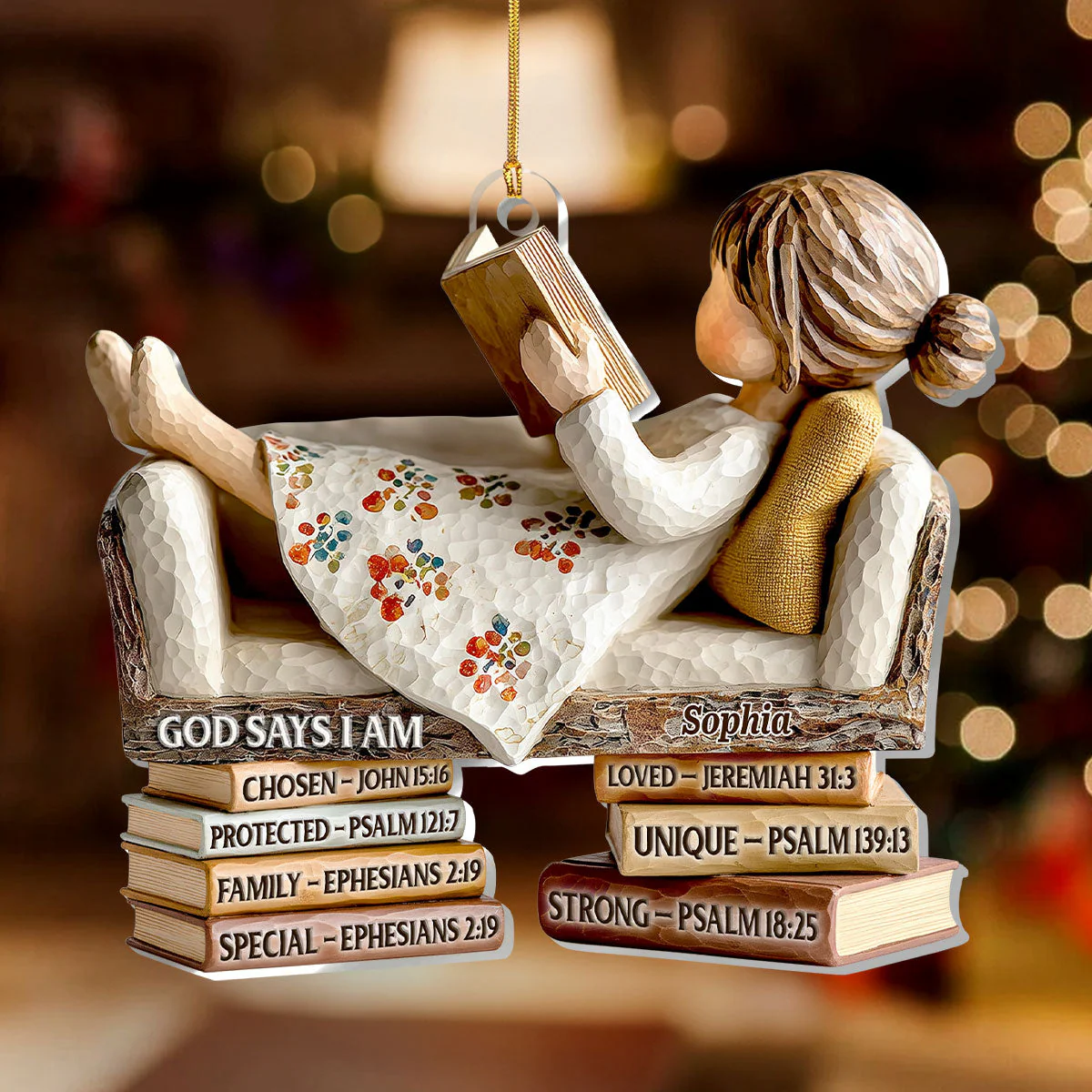 God Says I Am - Personalized 1-Layer Acrylic Ornament HL128 - Image 2