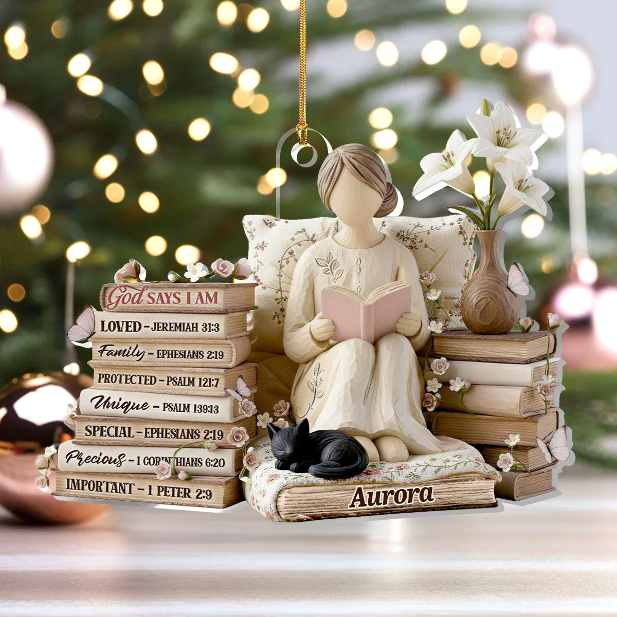 God Says I Am - Personalized 1-Layer Acrylic Ornament HL128 - Image 4