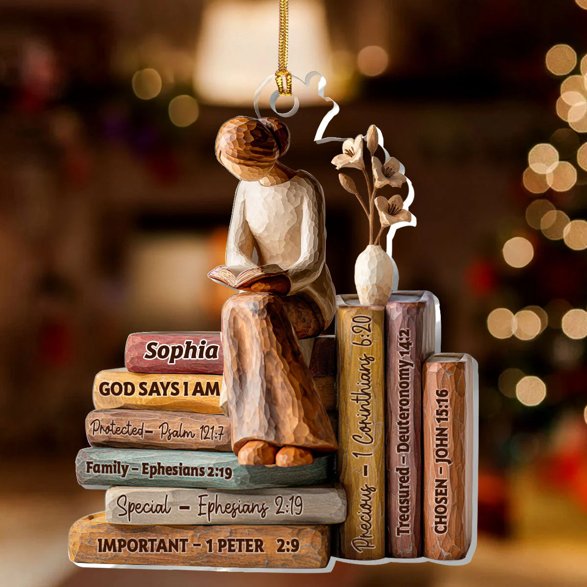 God Says I Am - Personalized 1-Layer Acrylic Ornament HL128 - Image 2