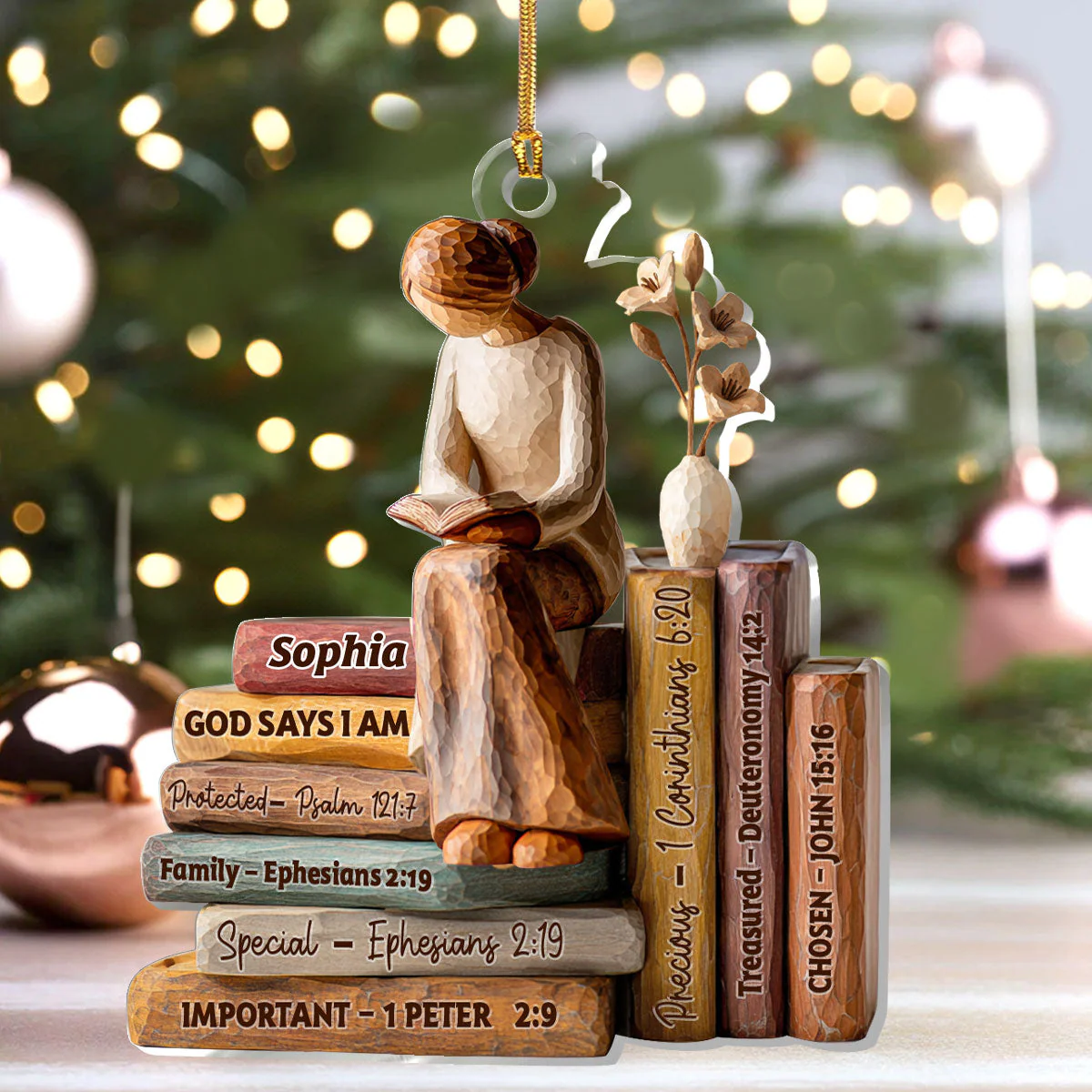 God Says I Am - Personalized 1-Layer Acrylic Ornament HL128 - Image 3