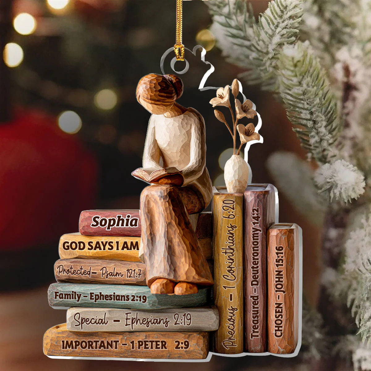 God Says I Am - Personalized 1-Layer Acrylic Ornament HL128 - Image 5