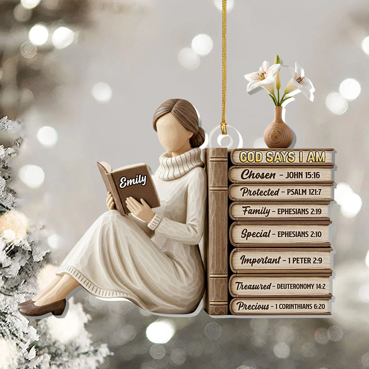 God Says I Am - Personalized 1-Layer Acrylic Ornament HL128 - Image 5